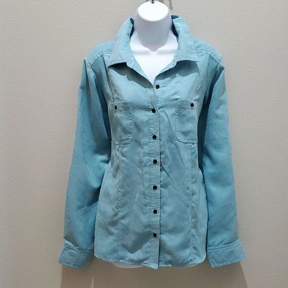 Croft & Barrow Shirt, Sz XL, Blue, Button down, Long Sleeve, Polyester - Picture 2 of 14